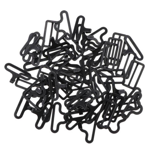 20 Sets Metal Adjustable Bow Tie Hardware Clip Set for Necktie Strap - Black 2