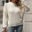 Hässliche Weihnachtspullover für Damen, einfarbiger Rollkragenpullover, stylischer Langarmpullover für den Alltag 5