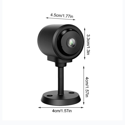 Mini Indoor Security Camera with WiFi, Bluetooth, 2-Way Audio, Night Vision & Motion Detection – Black, compatible with iOS/Android 2