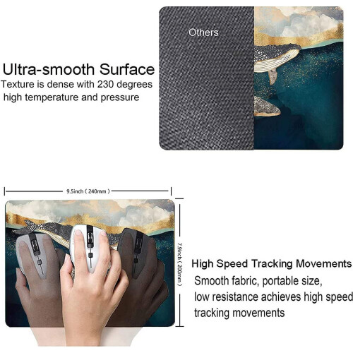 Mouse Pad με σχέδιο φάλαινας – Αδιάβροχο, αντιολισθητική βάση από καουτσούκ, 2