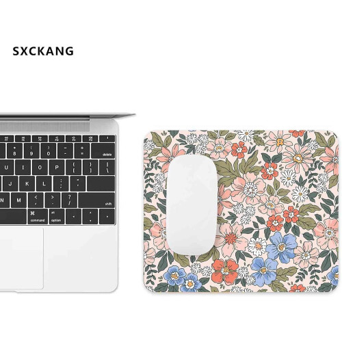 Mouse Pad με λουλούδια – Green Leaf Boho Design, Πλενόμενο ύφασμα, Αντιολισθητική βάση από 1