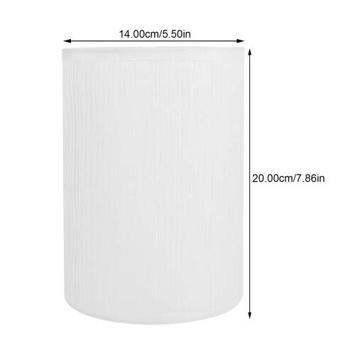 White PVC Cylindrical Lampshade 20x14x14cm 1