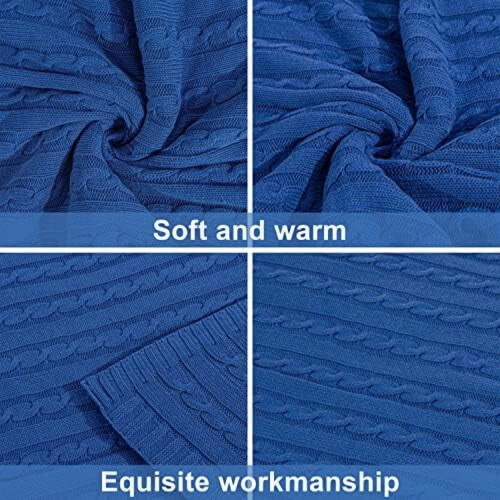 Cotton Cable Knit Throw Blanket 51 x 67 in 1