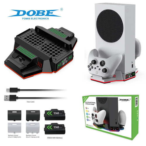 Βάση ψύξης και φορτιστής χειριστηρίου Xbox Series S3 σε 1 με ανεμιστήρα Turbo, διπλή βάση 1
