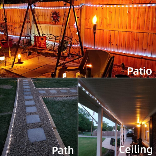 Ηλιακά φώτα LED με σχοινί, αδιάβροχα, 39FT100LED, ψυχρό λευκό, για εξωτερικούς χώρους, 1