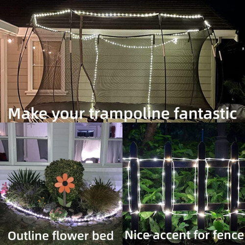 Ηλιακά φώτα LED με σχοινί, αδιάβροχα, 39FT100LED, ψυχρό λευκό, για εξωτερικούς χώρους, 2