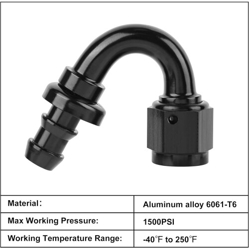 6AN150Grad Push-Lock-Schlauchanschluss, schwarz 2