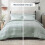 Twin Comforter Set Sage Green Striped Reversible 5-Piece 3