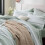 Twin Comforter Set Sage Green Striped Reversible 5-Piece 8