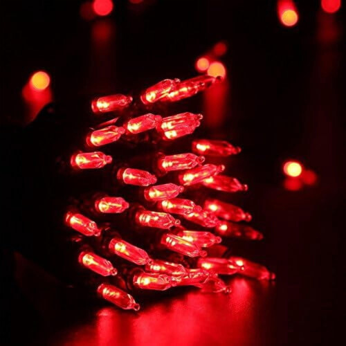 Red 100 LED Christmas String Lights 33ft Indoor Outdoor 2