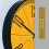 Modern Circular Wall Clock – Yellow & Black 2