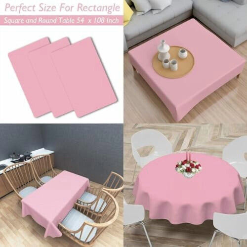 3 Pack Pink Plastic Christmas Tablecloths 54 x 108 in 2