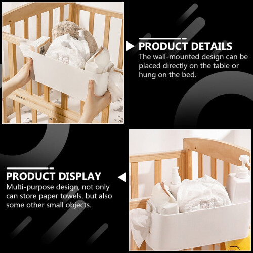 1Pc Orange Practical Wall Mounted Storage Box for Bedside Tissue Bottles and Small Objects 1