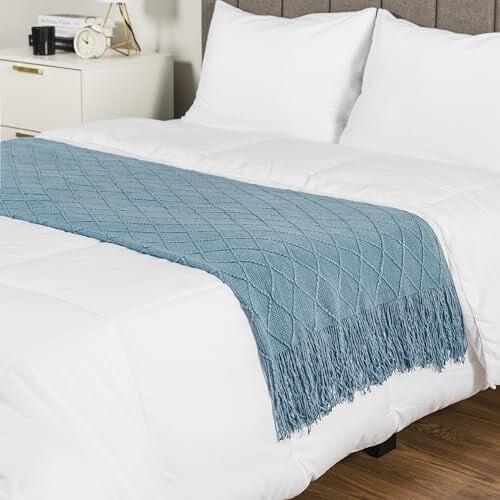 Light Grey Herringbone Throw Blanket 50 x 60 in 2