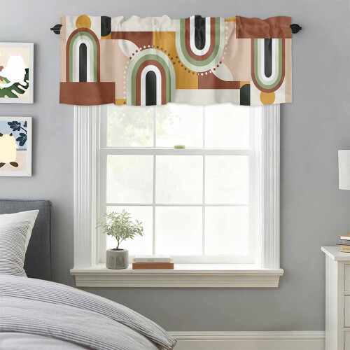 Boho Abstract Geometric Valance 60x18in Rod Pocket 2