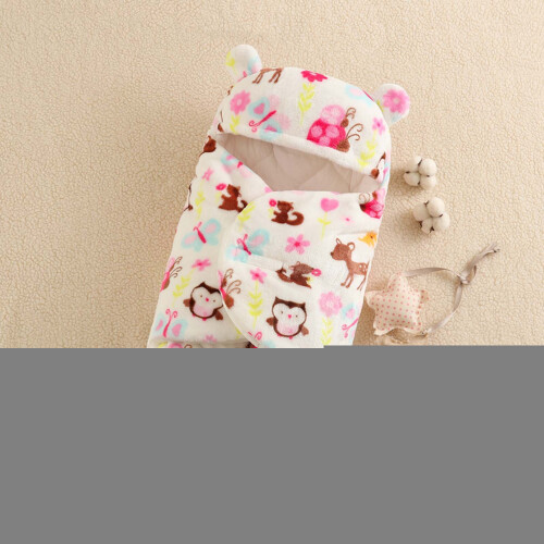 Newborn flannel jumpsuit with print, one piece 1
