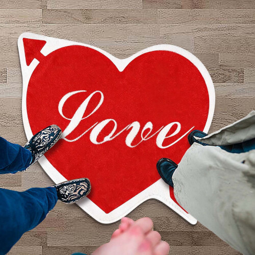 Valentine Heart Badeværelsestæppe Blødt Vaskbart Lille 2