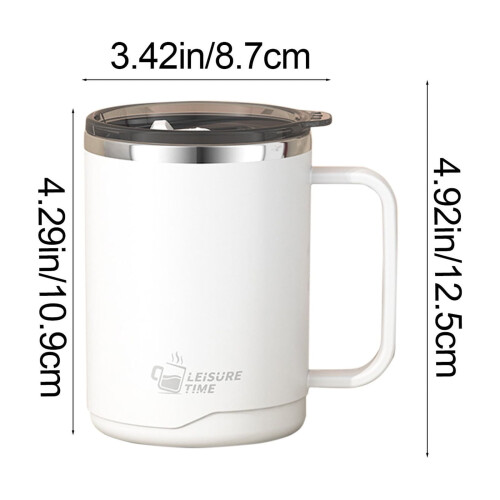 Kaffekrus Dobbeltvæggede Isolerede 500ml Hvide Rustfrit Stål 2