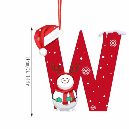 Personalised Snowman Alphabet Ornament with Red Hat 1