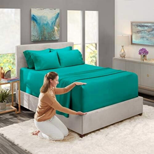Microfiber King Size Sheet Set 6-Piece Extra Deep Pocket 2