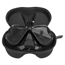 Robuste Tauchmaske mit Action-Kamera-Halterung und beschlagfreiem Glas Schwarz