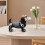 Skeletkat beeldje van hars, Halloween decoratie 8