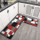 Modern Kitchen Runner Rugs, Red Black White Patterns, 17" x 30" + 17" x 48", (2 Count) 5