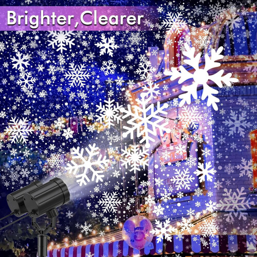 Snowflake Projection Lamp, IP65 Waterproof, Dual-Head, 1