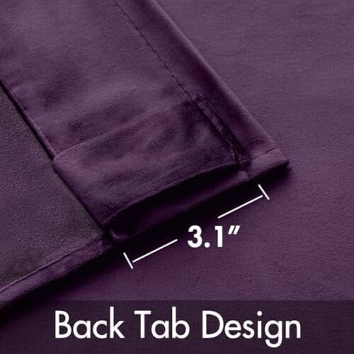 Cortinas opacas de terciopelo morado, 52 x 108 pulgadas, 2 paneles 2