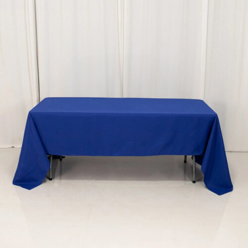 Royal Blue Polyester Rectangular Tablecloth 60 x 126 in 2