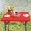 Red Stretch Spandex Square Table Cover 34x34 Inch 2