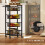 Homcom HOMCOM 4-Tier Kitchen Island on Wheels with 4 Pull-Out Baskets, Oak 5