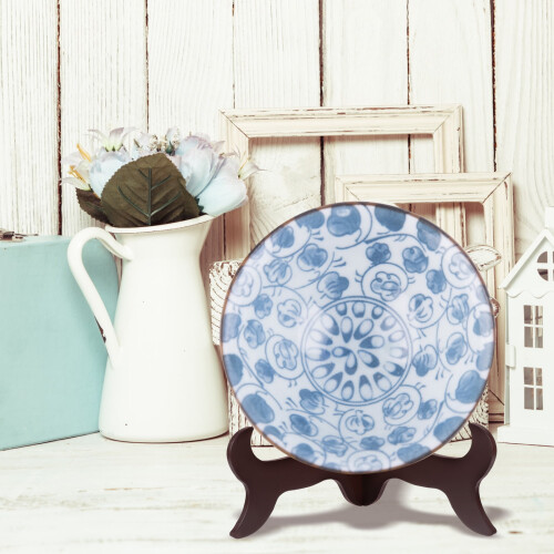 Chevalet présentoir à assiettes en bois pour table 2