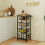 Homcom HOMCOM 4-Tier Kitchen Island on Wheels with 4 Pull-Out Baskets, Oak 8