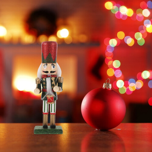 Walnut Wood Nutcracker Soldier Christmas Decor 15.5 cm 1