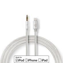 Lightning Adapter | Apple Lightning, 8-polig | 3,5 mm Stecker | Vergoldet | 1,00 m | Rund | Nylon