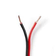 Lautsprecherkabel | 2x 1,50 mm² | CCA | 100,0 m | Rund | PVC | Rot / Schwarz | Verpackung