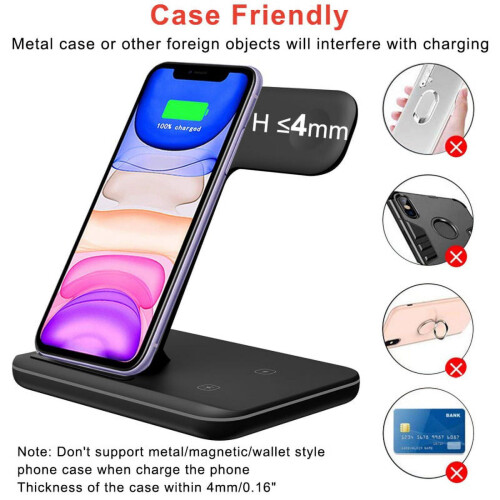 Βάση ασύρματης φόρτισης Qi για iPhone, AirPods, Apple Watch 2