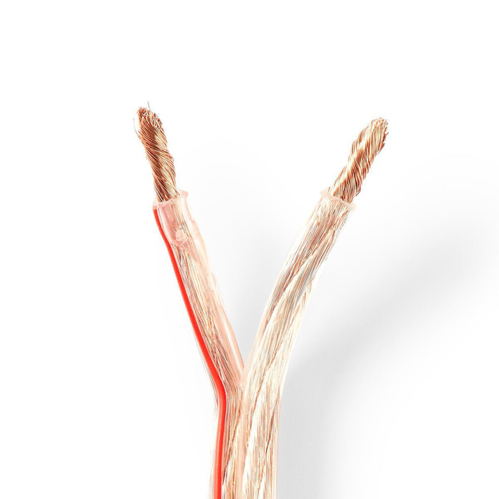 Speaker Cable | 2X 6.00 Mmâ² | Cca | 25.0 M | Round | Pvc | Transparent | Packaging 5412810312863