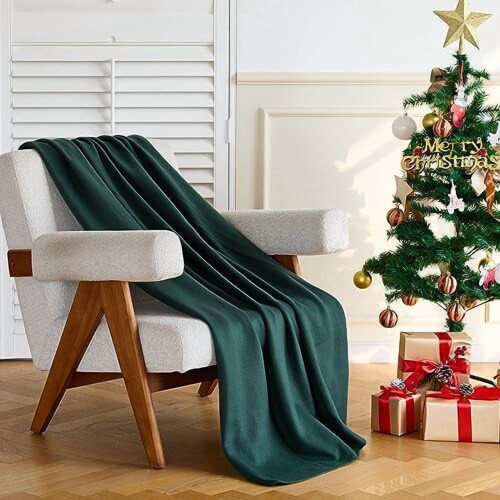 Grønt fleece tæppe 50x60 tommer 6-pak 1