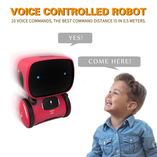 Interactive Smart Robot Toy for Kids 3+, Voice Control & Touch Sensor, Singing/Dancing/Repeating, Compatible with Learning Play 2