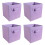 (Purple) 4x Storage Cube Boxes Clothes Organiser Foldable 6