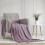 Light Lavender Throw Blanket 50x60 Inches Throw Textured Solid Soft Sofa Couch Decorative Knit Blanket 2