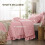 Ensemble de couette rose pour lit simple en microfibre seersucker 2 pièces 4