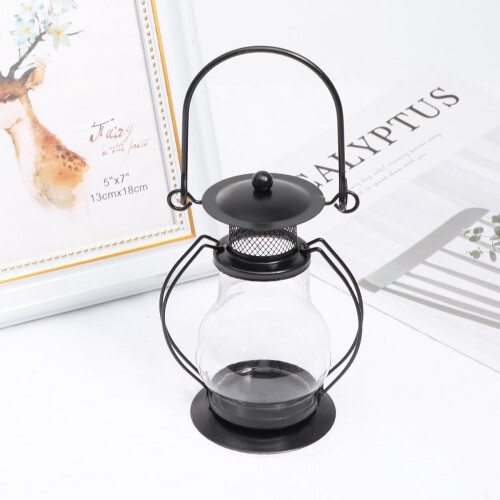 Iron Retro Candlestick with Handle, 13.5 cm 2