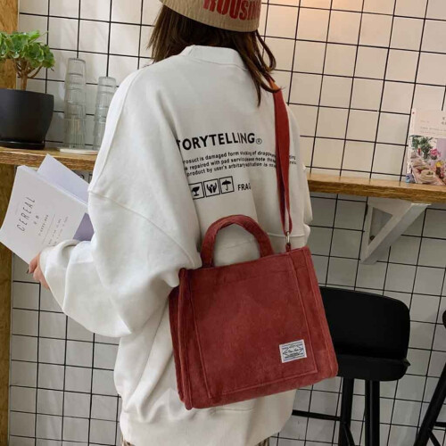 Γυναικεία τσάντα Tote από κοτλέ, τσάντα Tote Crossbody, τσάντα ταξιδιού, τσάντες ώμου, 2