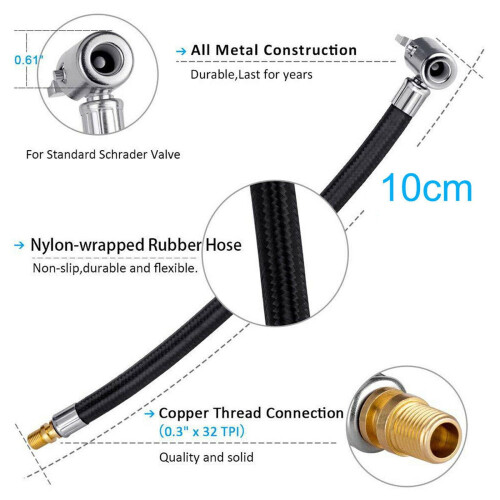 10 cm auto-bandenpomp verlengslang adapter 1