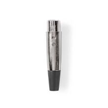 XLR-Stecker | Gerade | Buchse | Vernickelt | Löten | Kabeleingang Durchmesser: 7,0 mm | Metall | Silber | 25 Stück. | Plastikbeutel