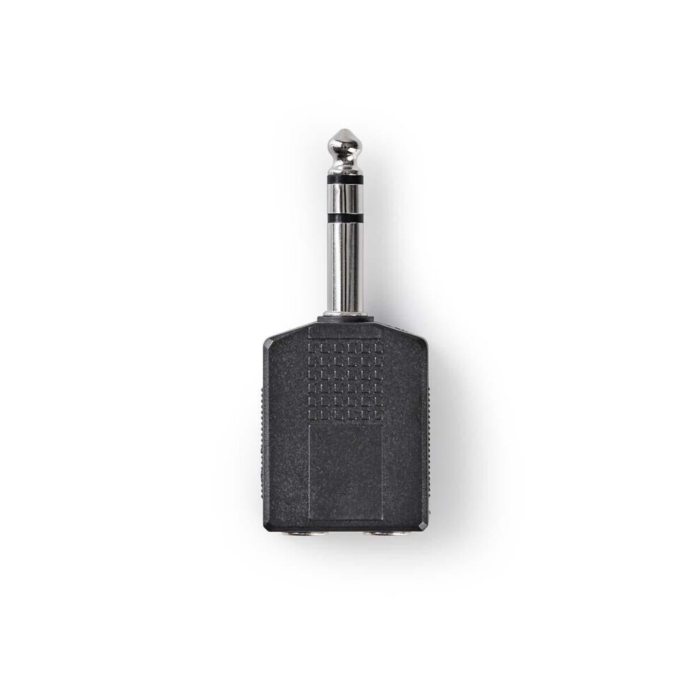 Stereo Audio Adapter | 6.35 Mm Male | 2X 6.35 Mm Female | Nickel Plated | Straight | Abs | | 10 Pieces. | Envelope Black 5412810298808