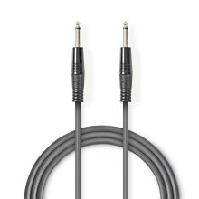 Monoljud-Kabel | 6,35 mm Hane | 6,35 mm Hane | Nickelplatten | 5,00 m | Rund | PVC